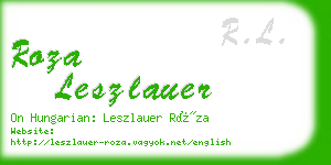 roza leszlauer business card